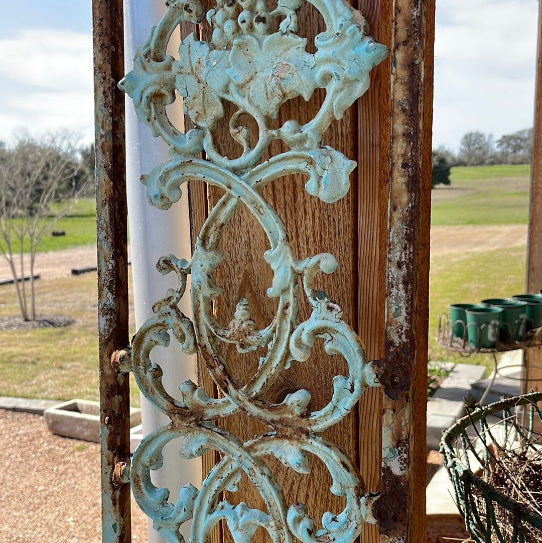 Turquoise Fretwork / Iron - The White Barn Antiques