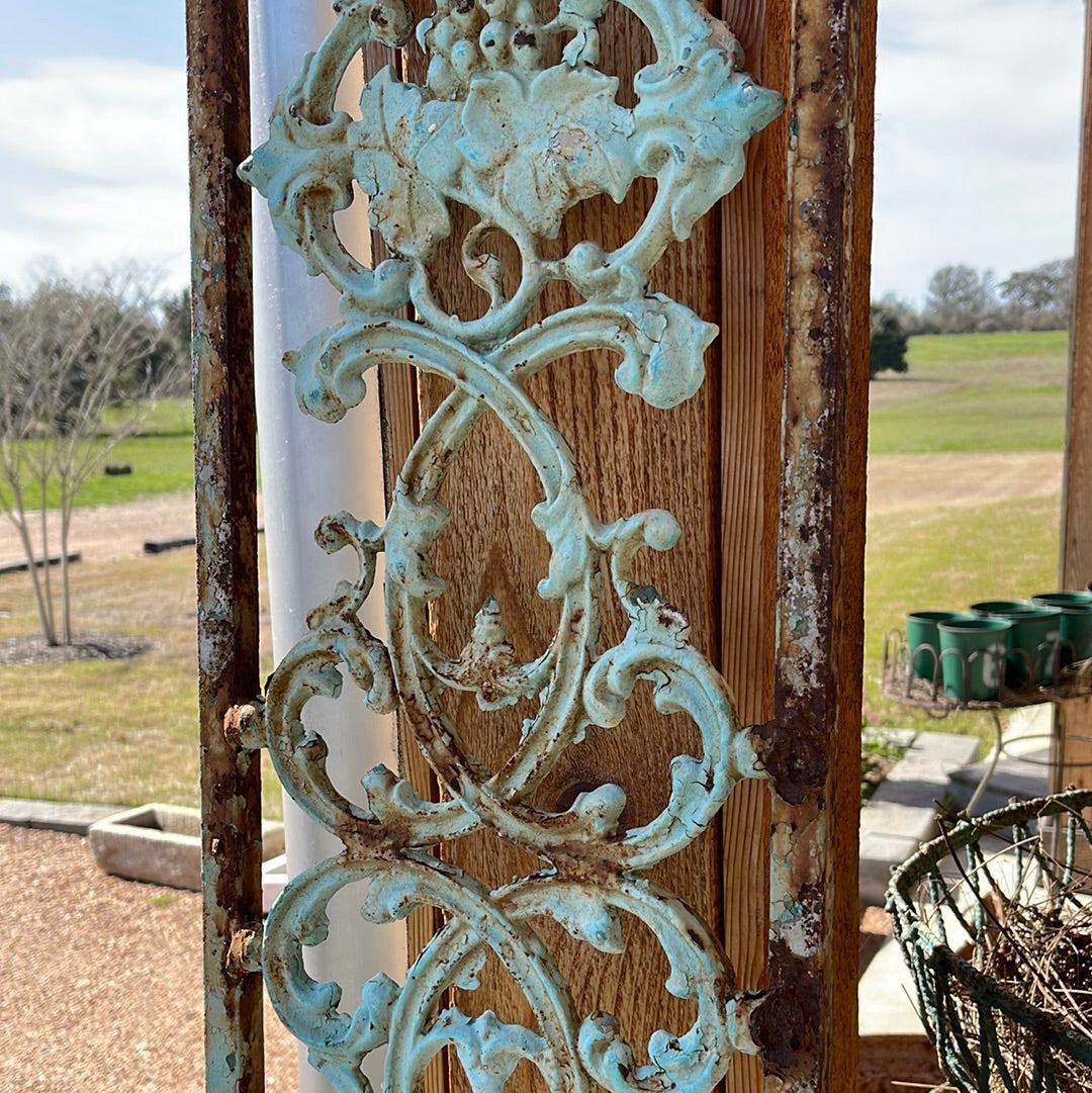 Turquoise Fretwork / Iron - The White Barn Antiques