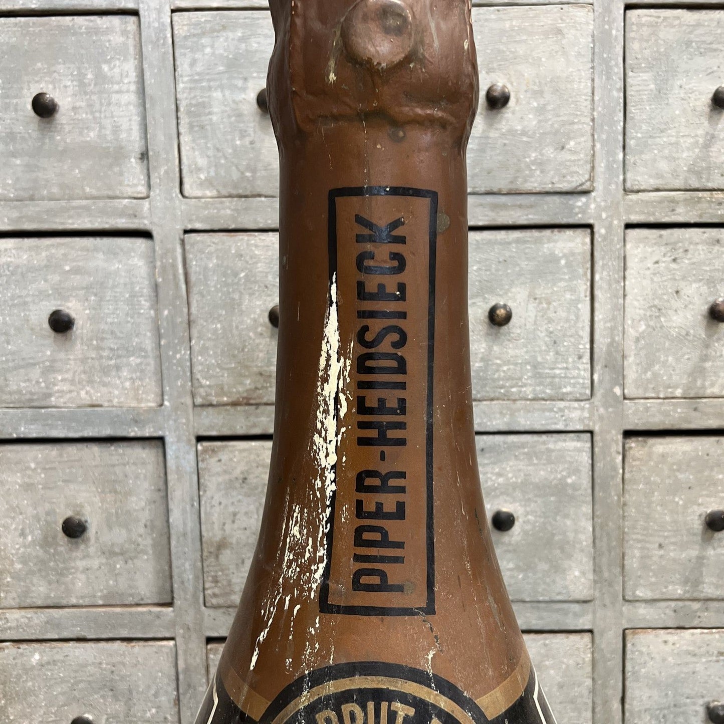 Mid-Century Modern Large Piper-Heidsieck Plastic Champagne Bottle - The White Barn Antiques