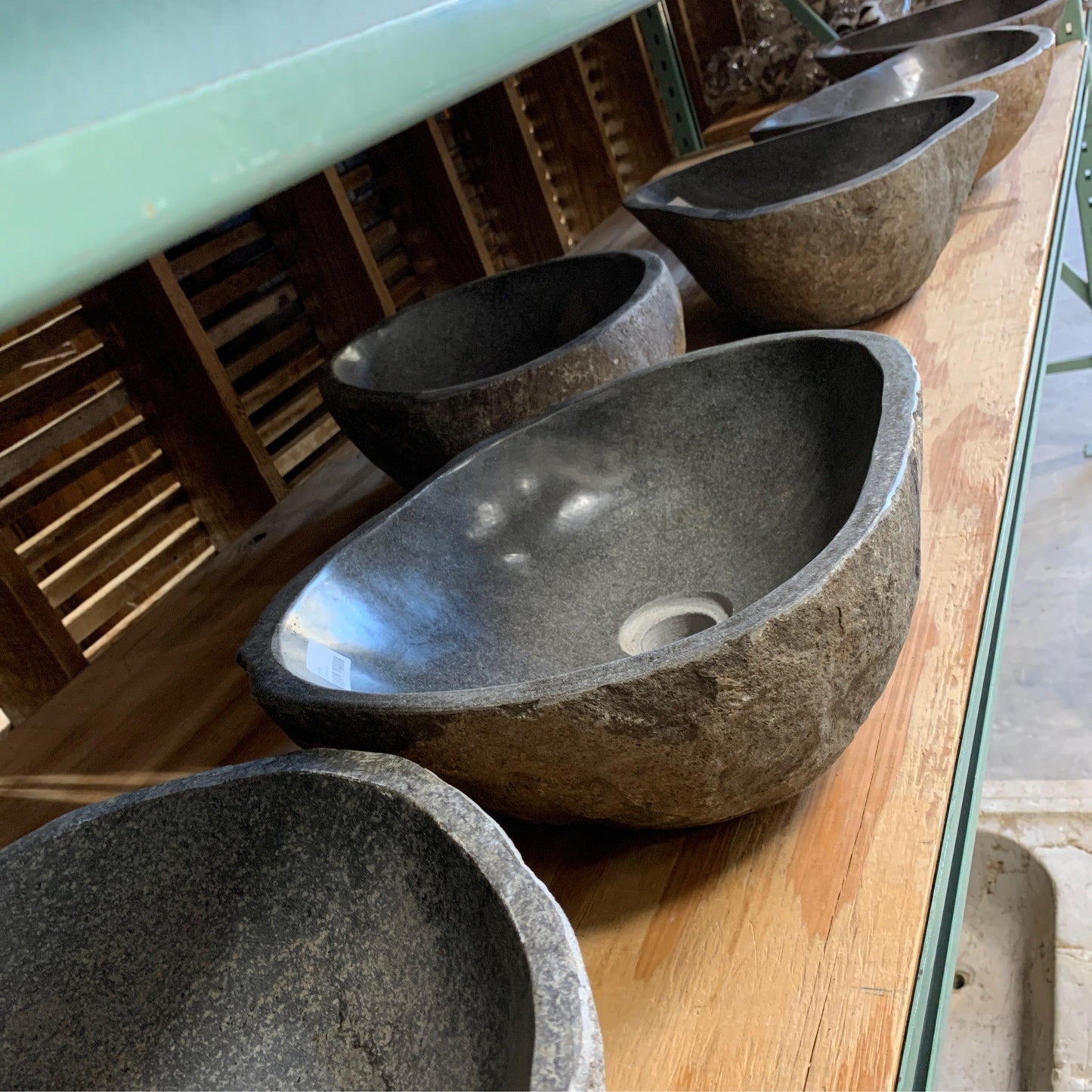 Natural Rock Washbasin Sink 14" Washbowl - The White Barn Antiques