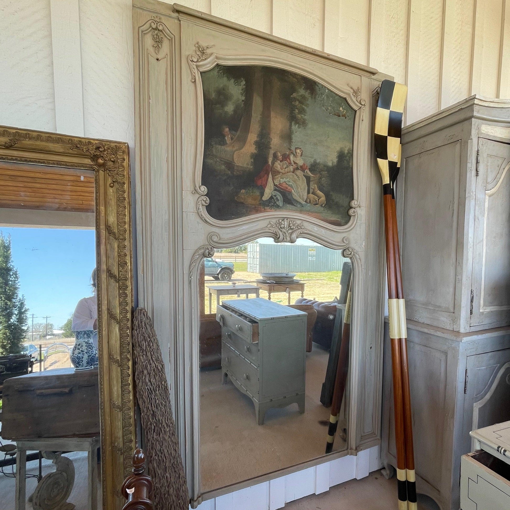 French Trumeau Mirror - The White Barn Antiques