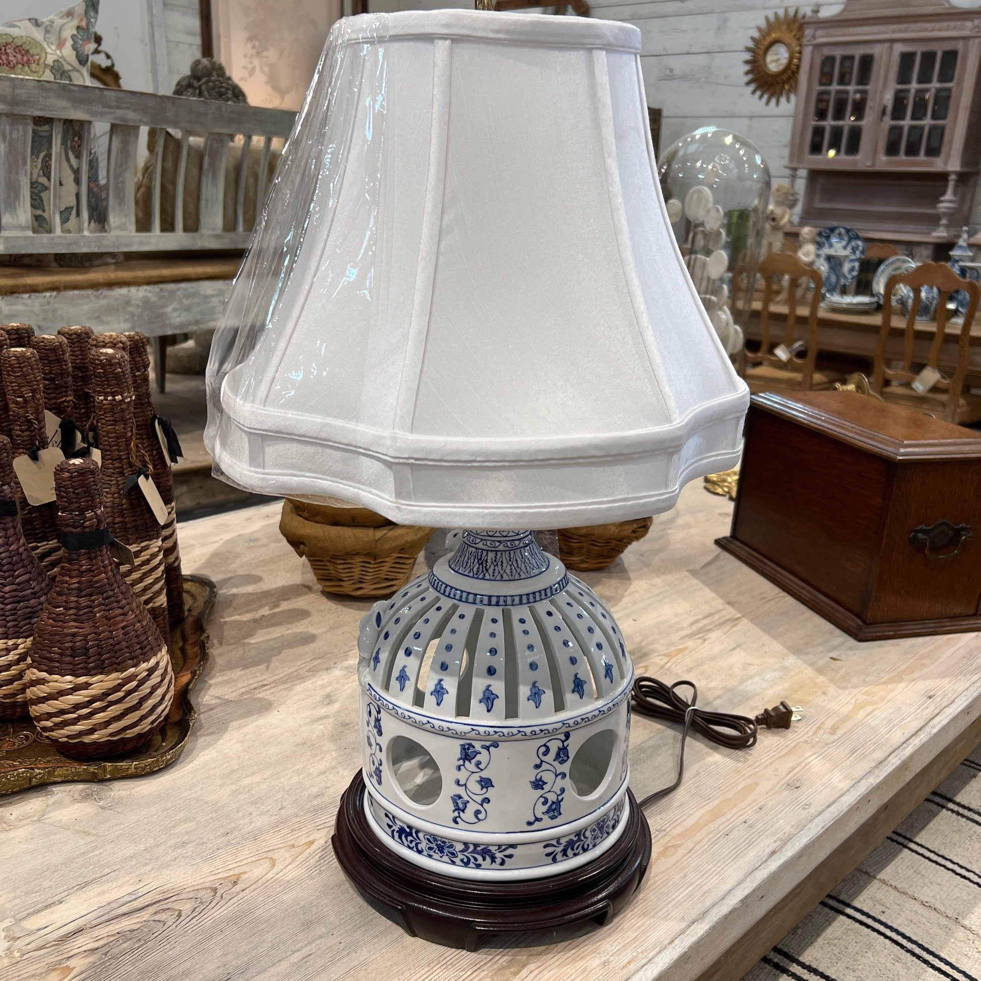 Bird Cage Lamp - The White Barn Antiques