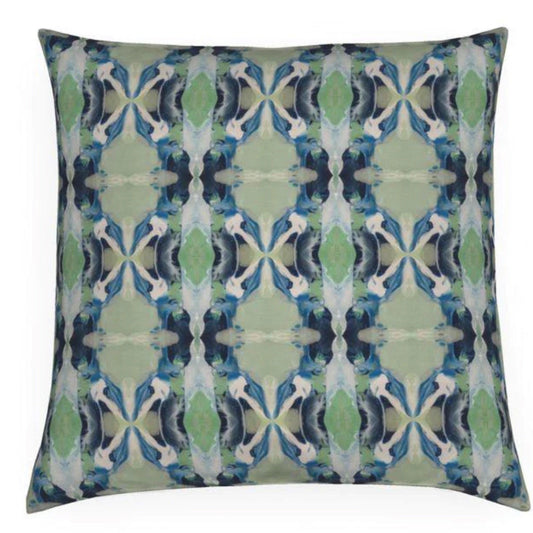 Geometric Navy & Sage Luxury Decorative Throw Pillow 20" x 20" - The White Barn Antiques