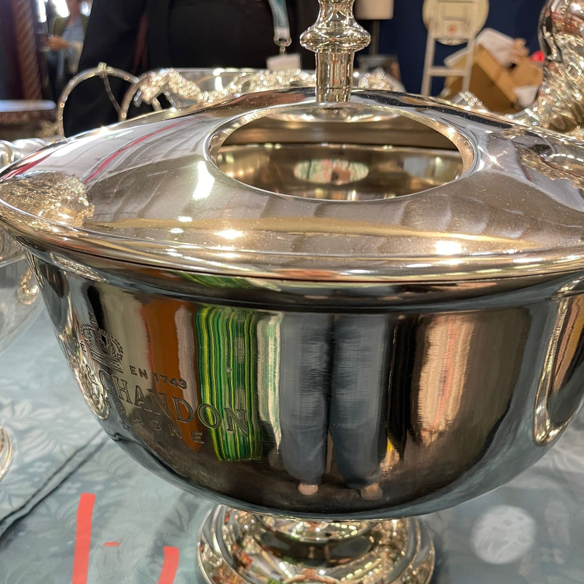 Moet And Chandon Champagne Bucket Large with Lid - The White Barn Antiques