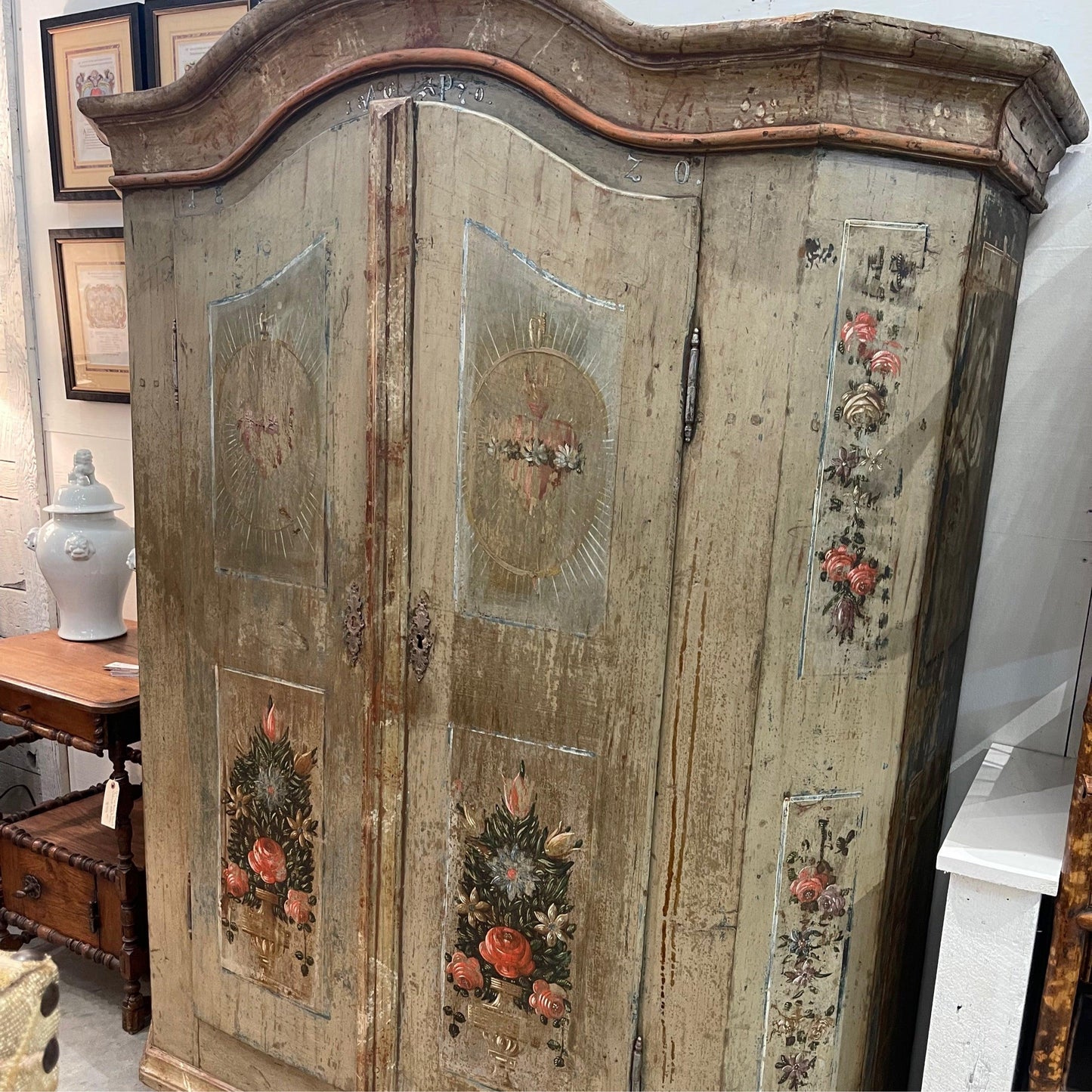 Painted Armoire - The White Barn Antiques