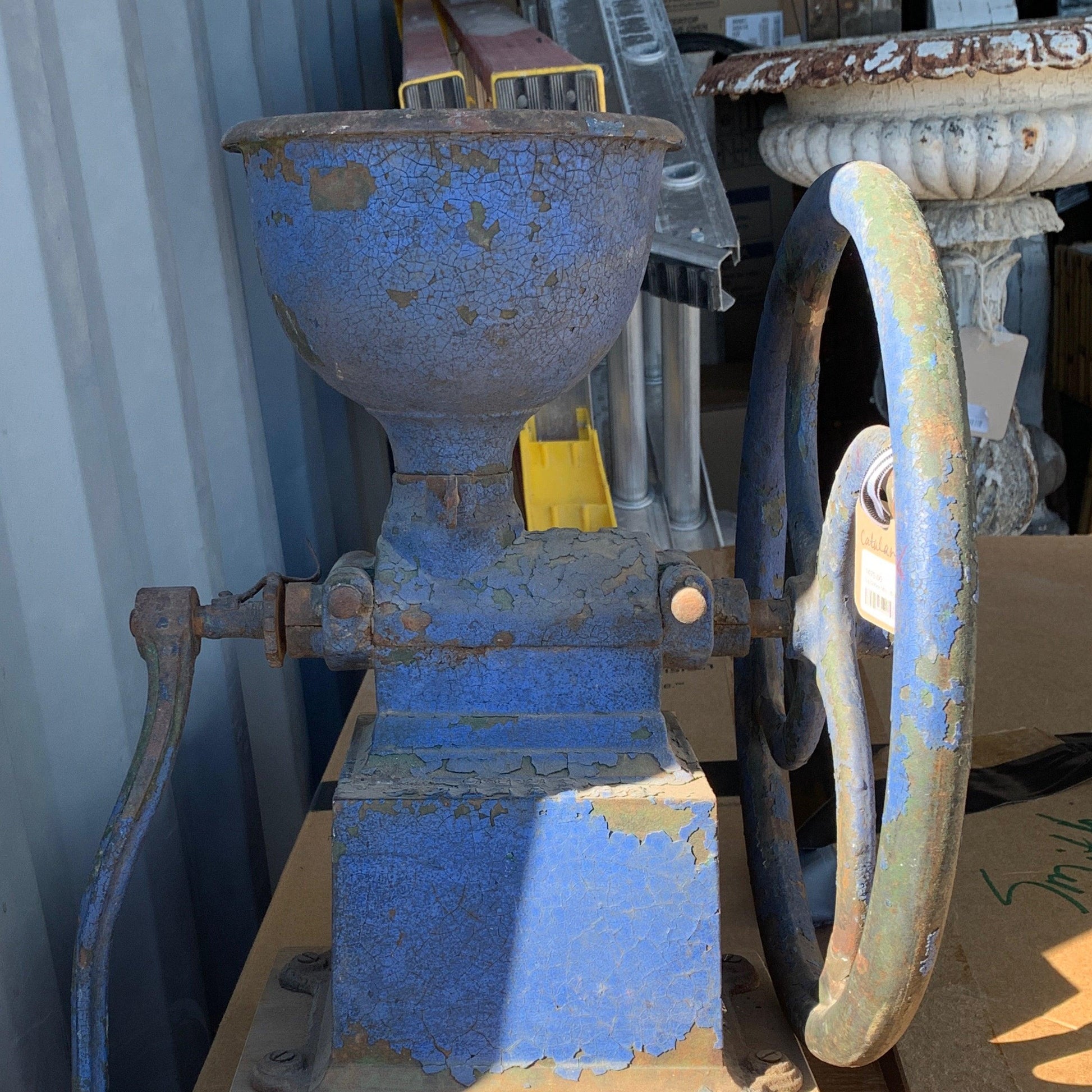 Coffee Grinder or Mill - Blue - The White Barn Antiques