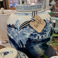 1950s Blue and White Chinese Vase With a Lid - The White Barn Antiques