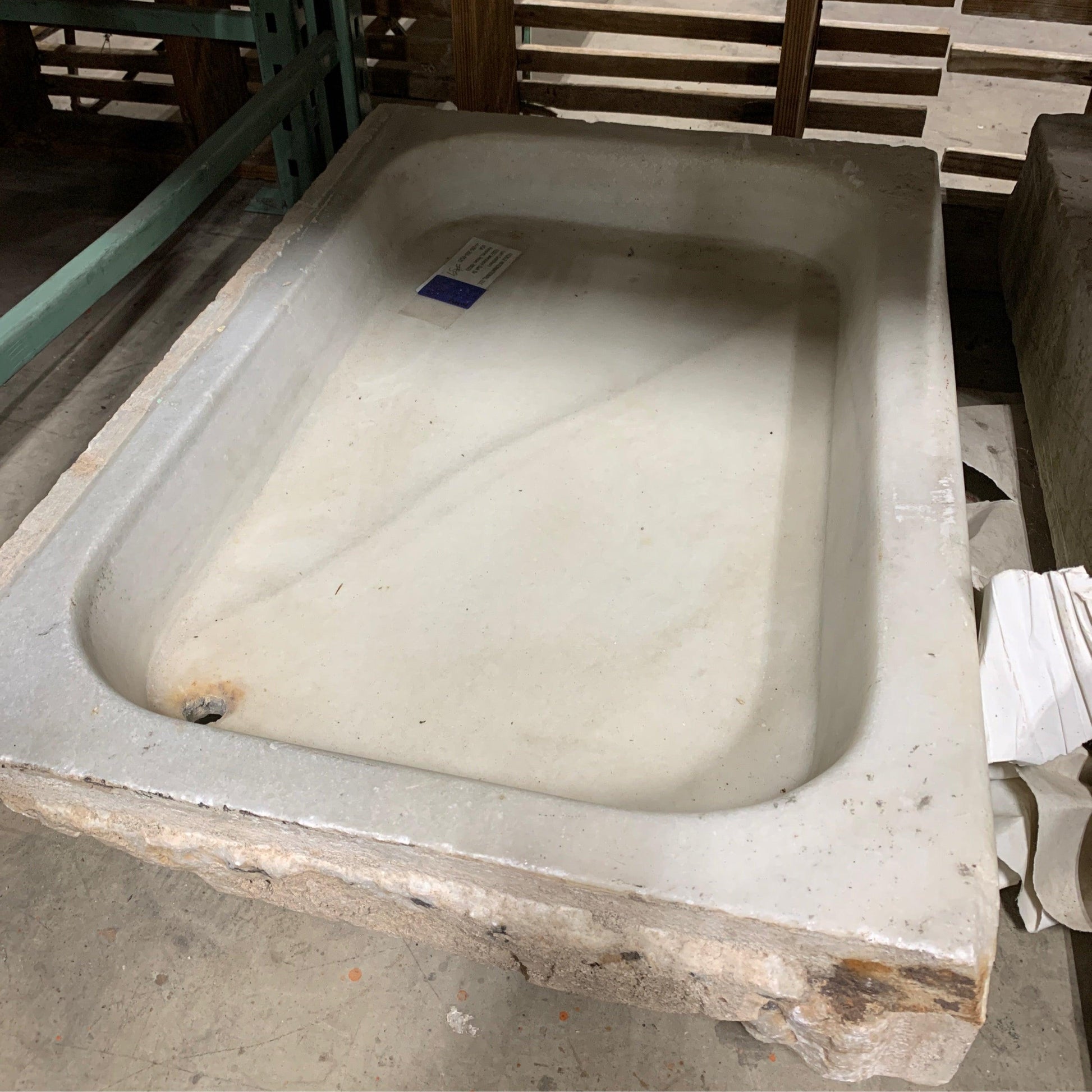Spanish White Marble Sink - The White Barn Antiques