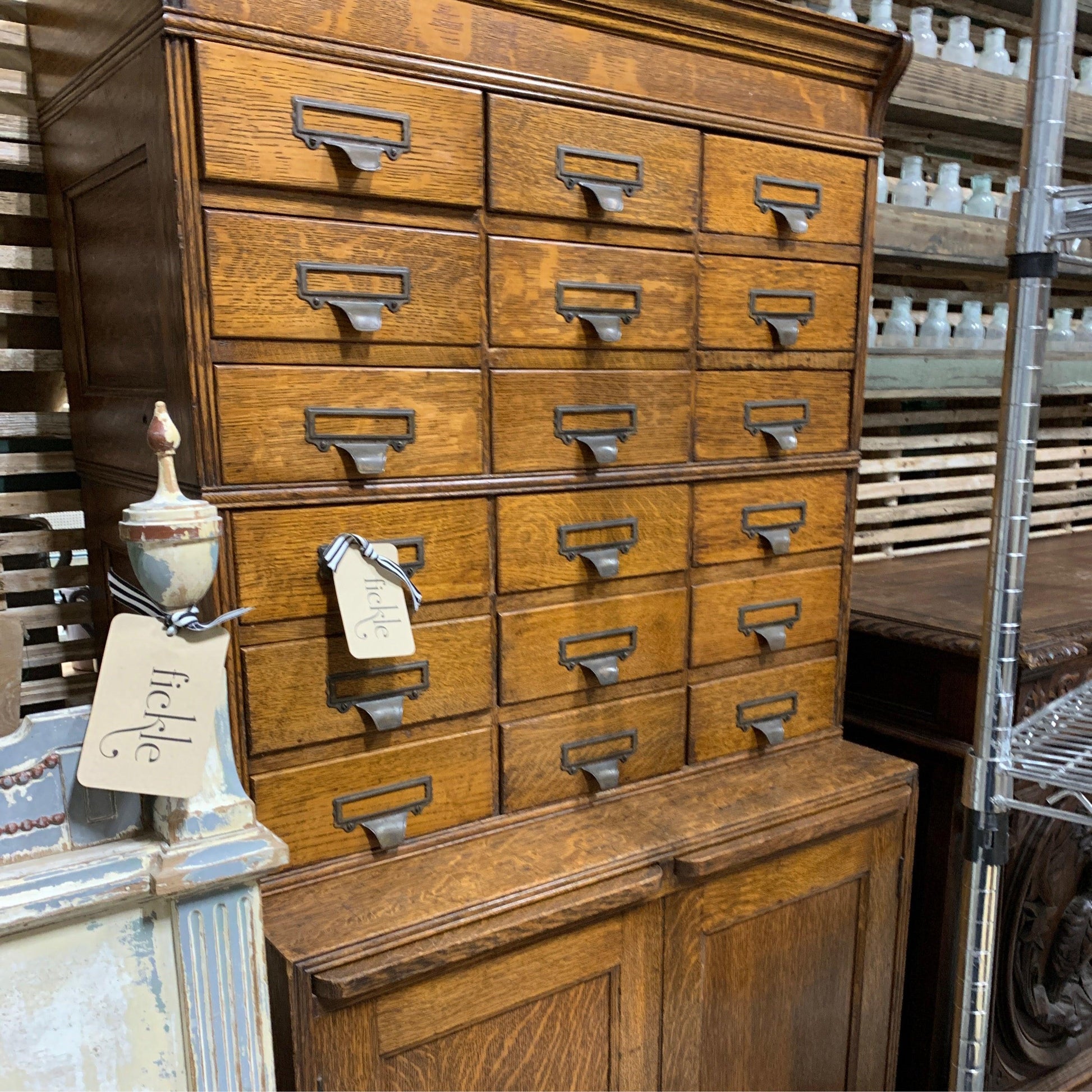 Stationary Cabinet - The White Barn Antiques