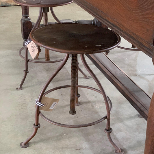 Stool Metal Adjustable - The White Barn Antiques